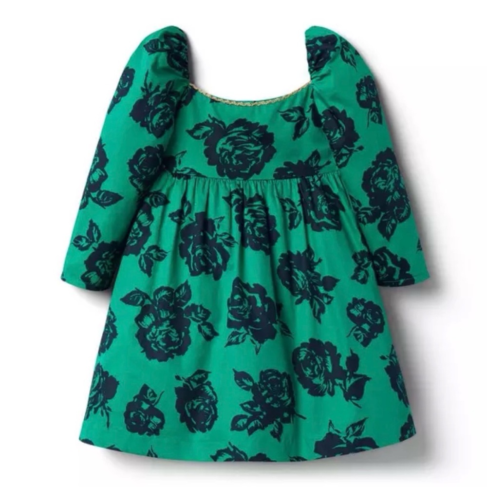 Janie and Jack Green Floral Dress